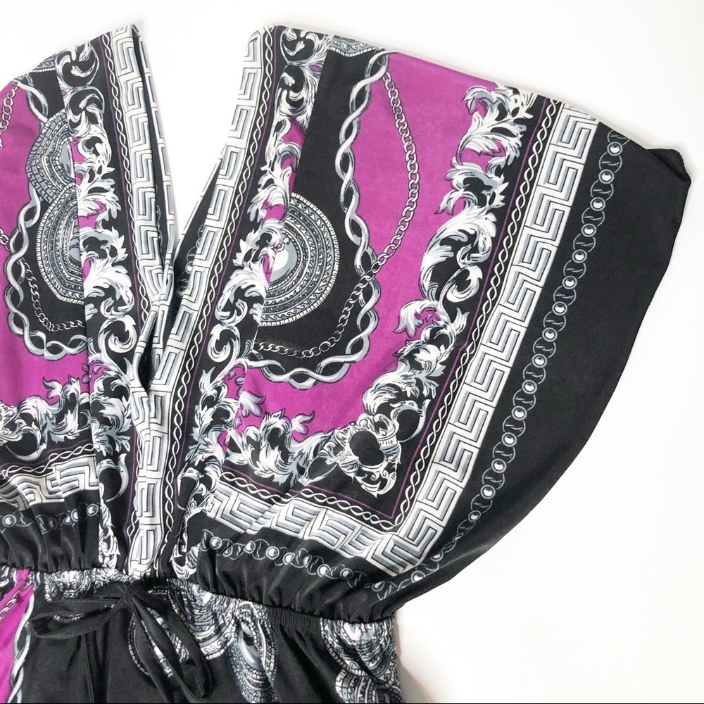 Black/Purple Bandana Print Swim Coverup Dress - Picture 3 of 8